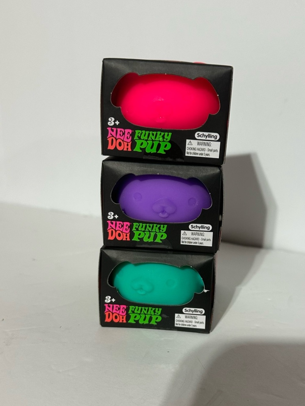 NeeDoh Funky Pup Bundle - Pink, Purple, Teal